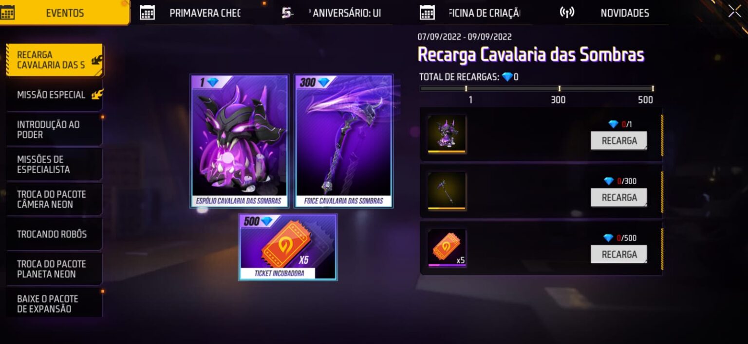 Evento De Recarga Traz Itens Cavalaria Das Sombras Para O Free Fire BR