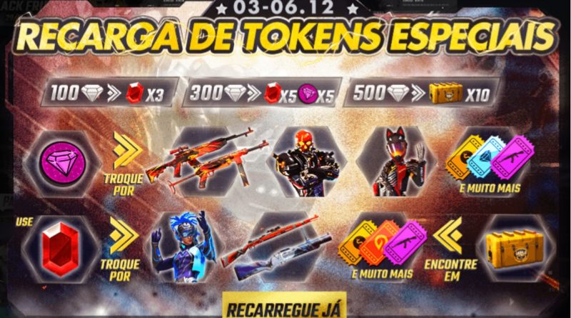 recarga tokens especiais