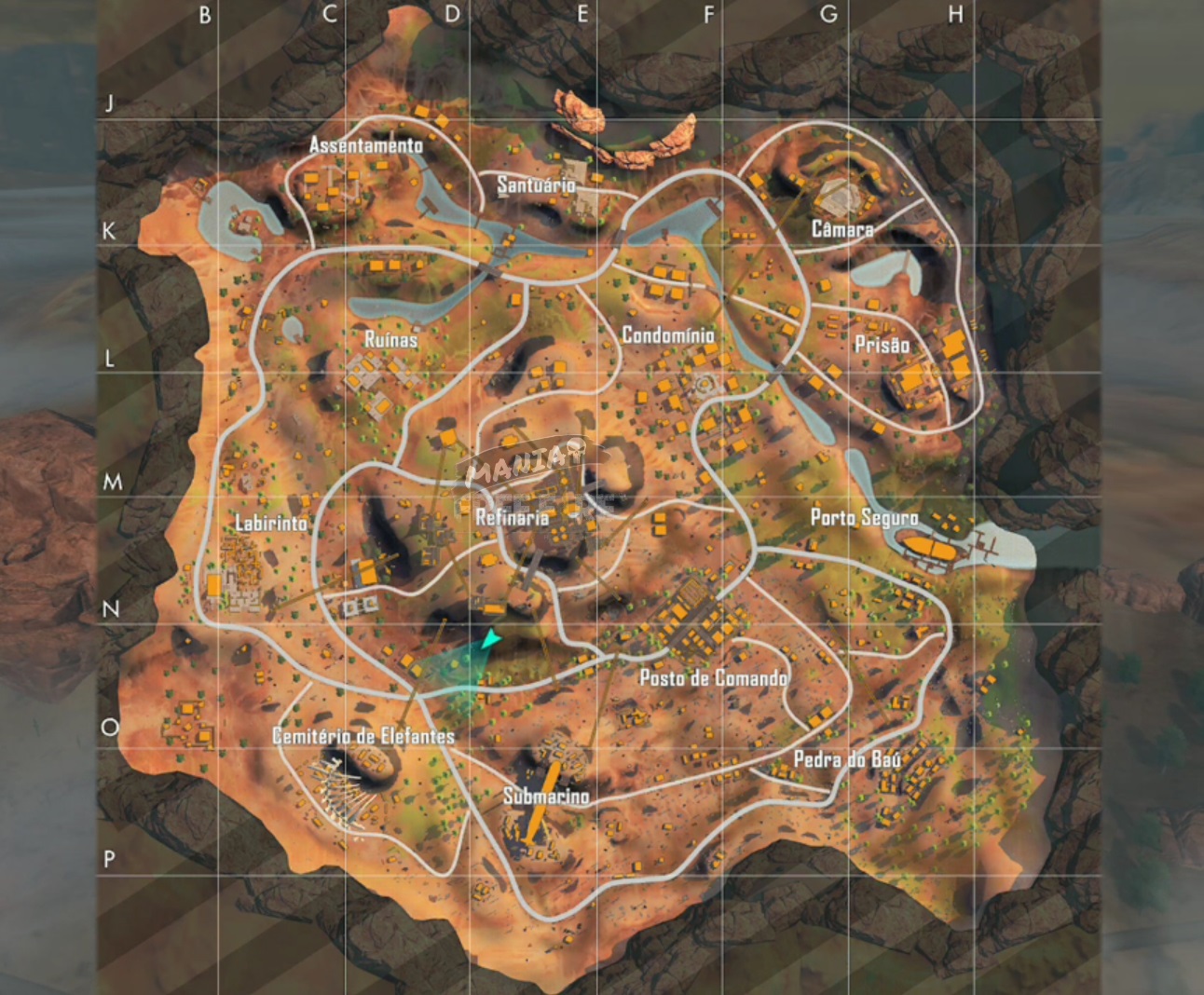 Mapa Kalahari Completo - Servidor Avançado de Free Fire - Mania Free Fire