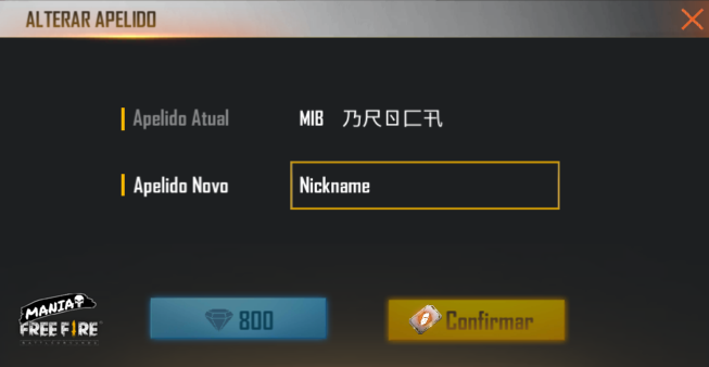 Nick Free Fire com letras diferentes e símbolos - Mania Free Fire