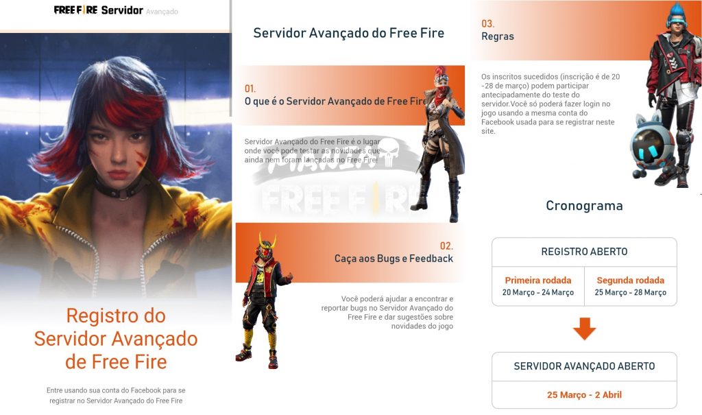 Free Fire: como se inscrever no Servidor Avançado de março