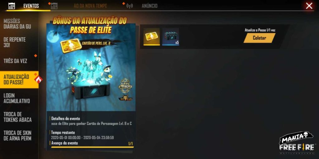 Códigos Free Fire do passe de elite Clã dos Dragões Esquecidos