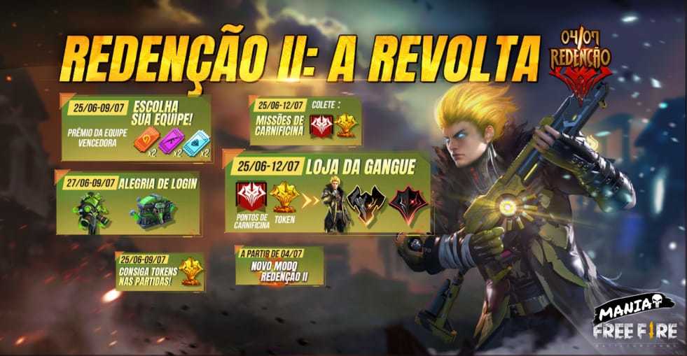 CODIGUIN FF Redenção 2022: Código Free Fire com 4 itens do evento