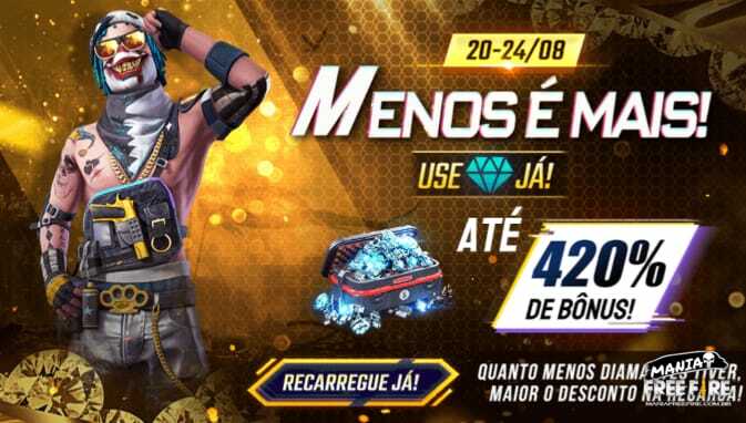 Free Fire: evento Menos é Mais dá até 420% de bônus em diamantes