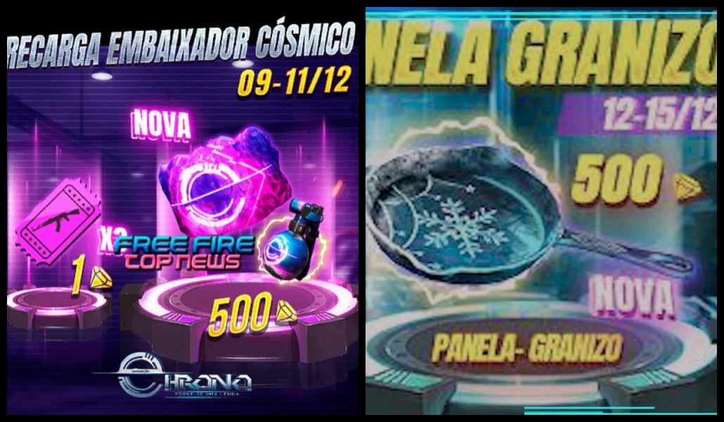 Free Fire: novo evento de recarga de diamantes traz skin Panela