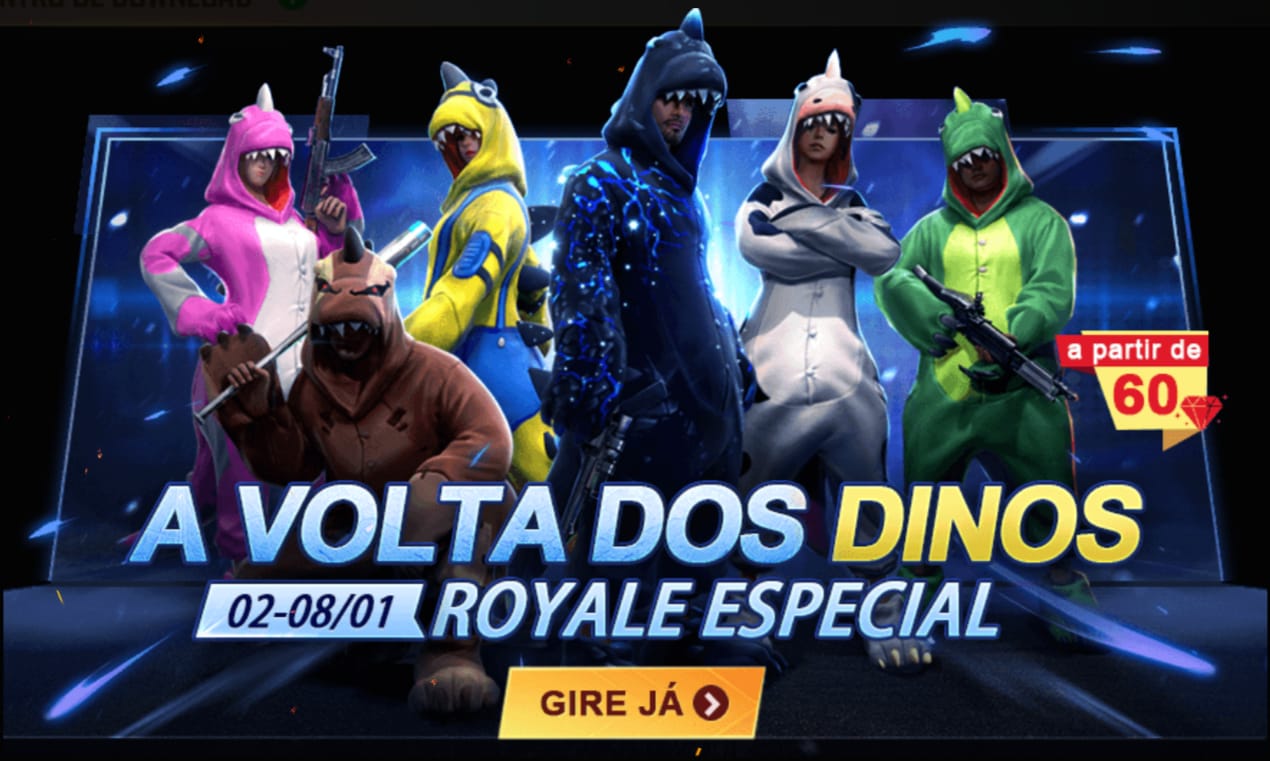 Free Fire: como resgatar e ativar código da skin Incubadora do Dino