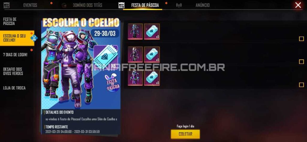 Free Fire: evento Domínio dos Titãs dá skins, diamantes e mais prêmios