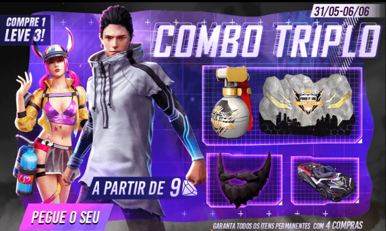 Free Fire: Combo Triplo traz itens parte da Iniciativa Cobra e mais, free  fire