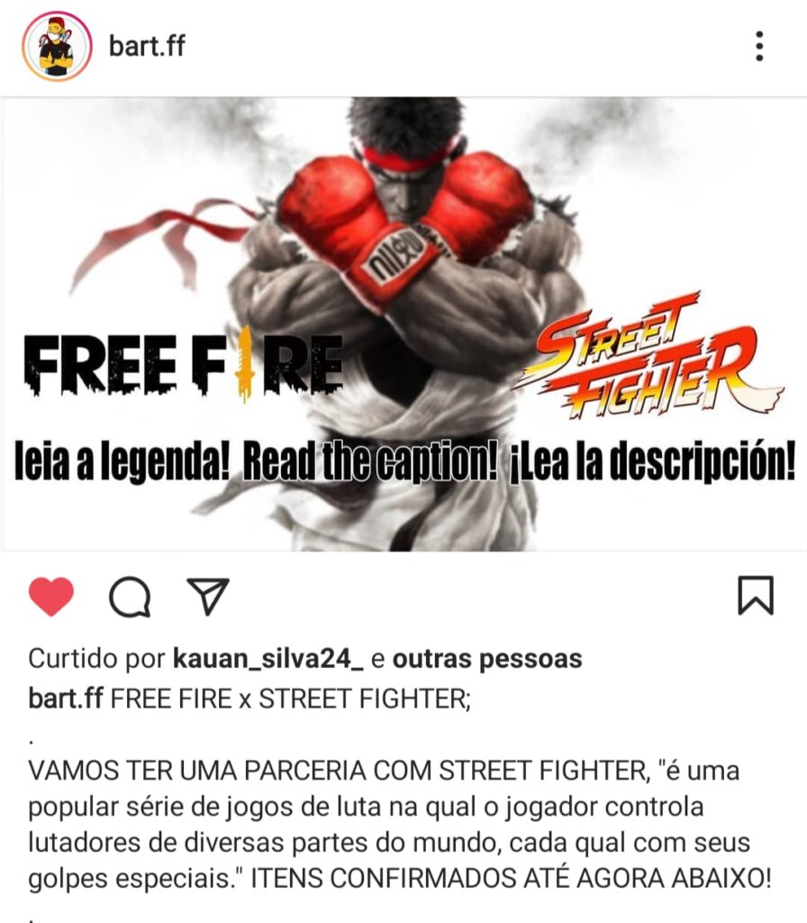 CODIGUIN FREE FIRE 2021: NOVOS CÓDIGOS FF DO STREET FIGHTER HOJE - Breack iT