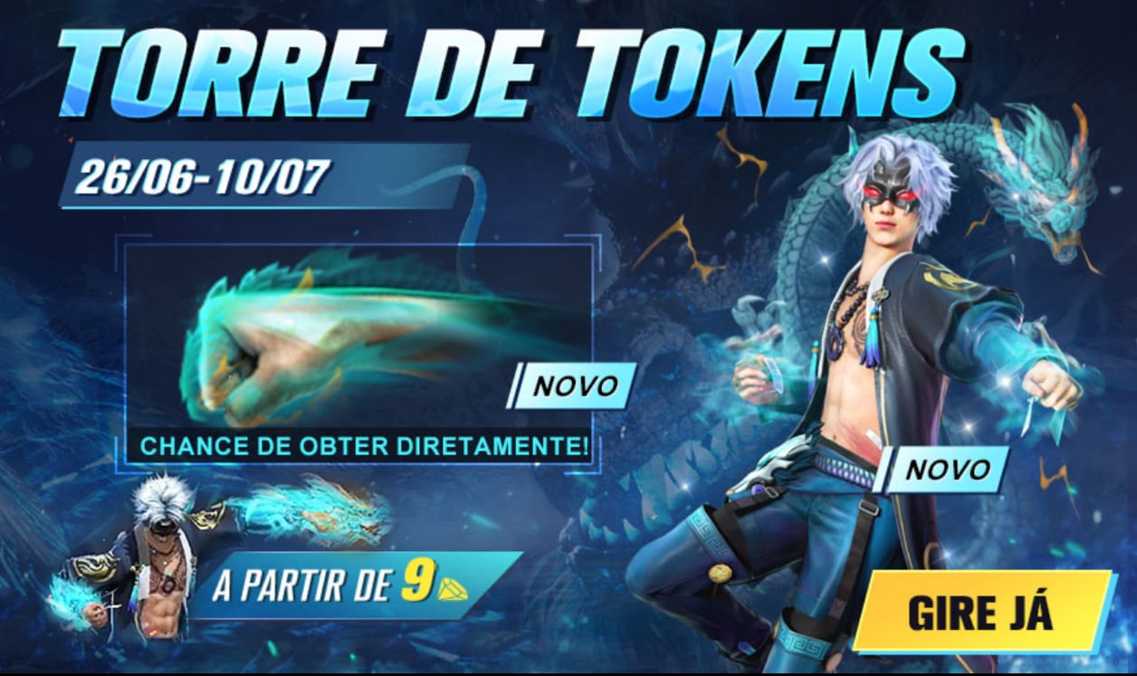 Garena Free Fire - Agora a Torre de Tokens tá 🔝 com o Pacote Top