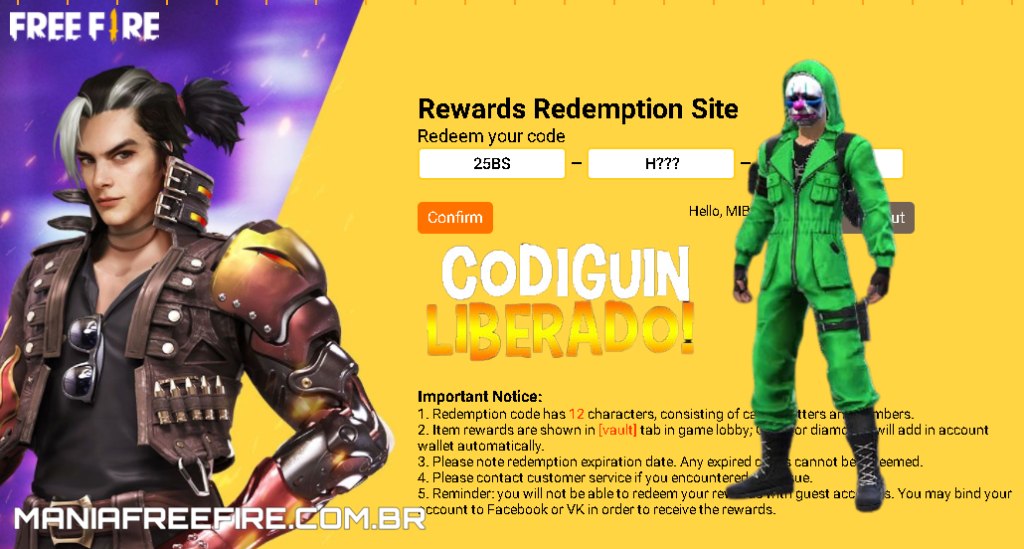 Gerador de codiguin Free Fire: Calça Angelical, Incubadora e outros itens -  Pleygames Tv