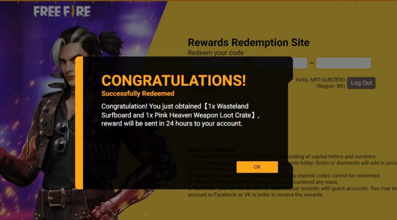 Código Free Fire 2023: CODIGUIN FF ativos para resgatar Rewards FF (Setembro )