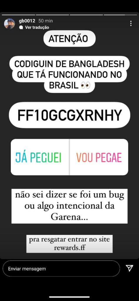 CODIGUIN FF: quais são os códigos Free Fire ativos em janeiro de