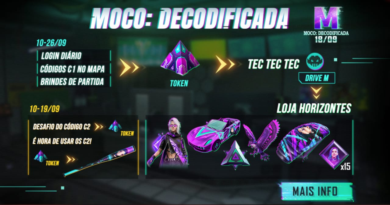 Free Fire: evento da Moco tem 'Cafofo dos Códigos' e minigame Tec Tec Tec