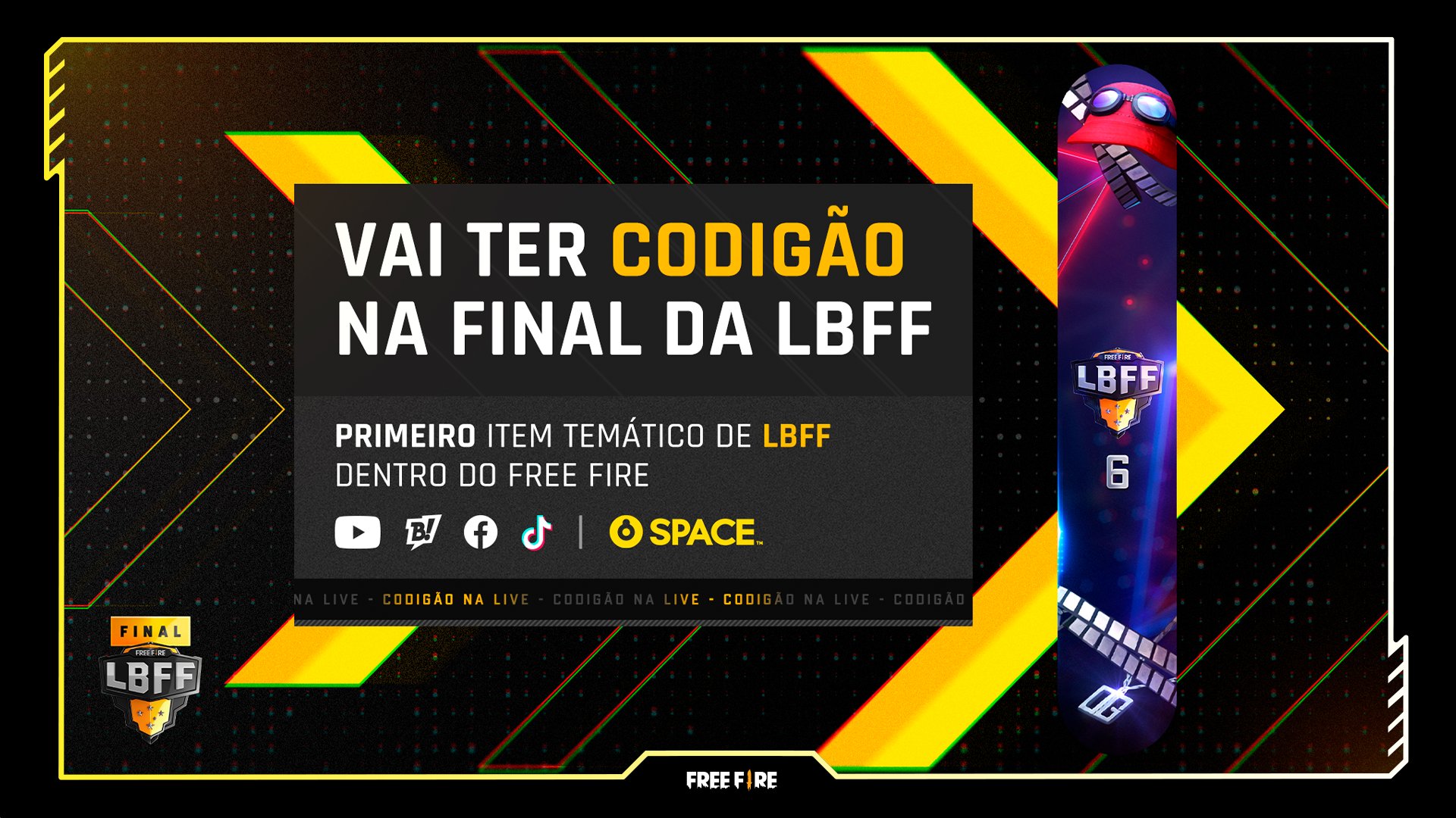 CODIGUIN FF 2021: Código Free Fire infinito da LBFF 6 no Rewards