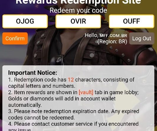 Código Free Fire: CODIGUIN FF ativos 28 de novembro a 04 de dezembro de 2023