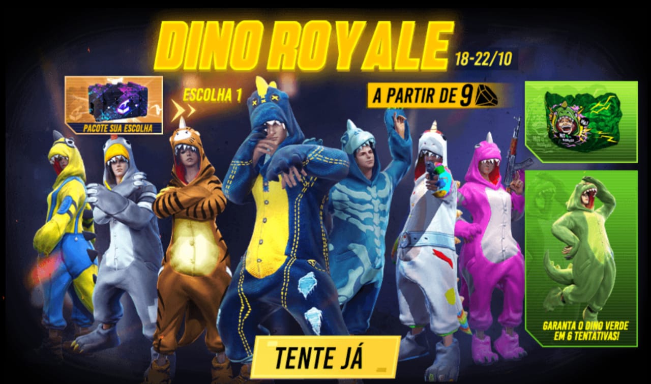 Free Fire: como resgatar e ativar código da skin Incubadora do Dino