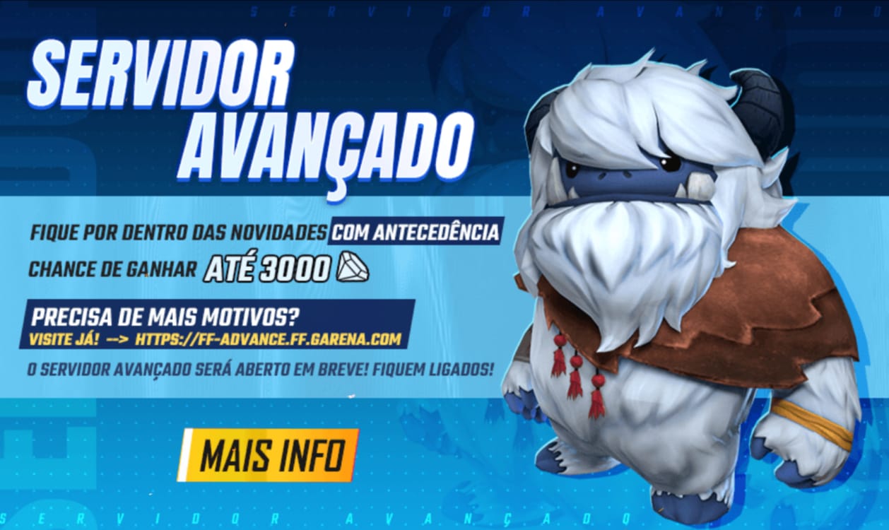 SERVIDOR AVANÇADO DE NOVEMBRO 2021 - INSCRIÇÃO E DOWNLOAD DO APK - Mania  Free Fire