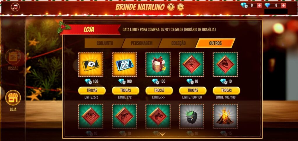 Free Fire: evento Brinde Natalino dá diamantes grátis; confira, free fire