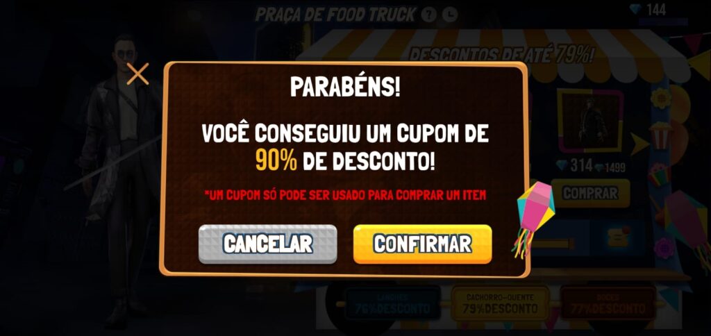 Web-evento Praça de Food Truck (Reprodução Garena Free Fire)