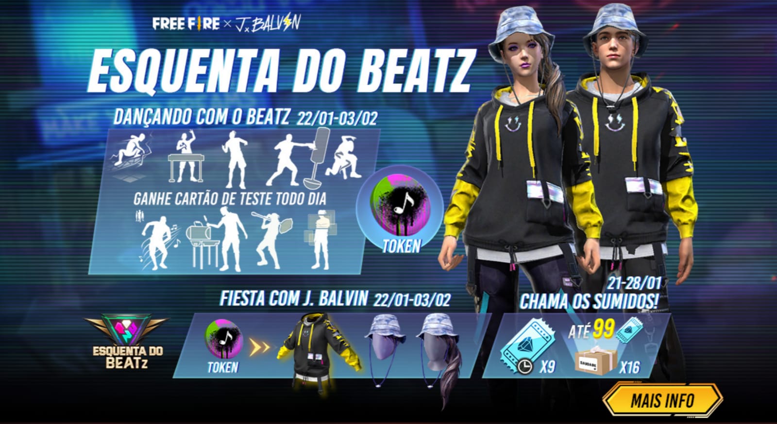 CODIGUIN FF: últimos códigos Free Fire do Squad Beats válidos em