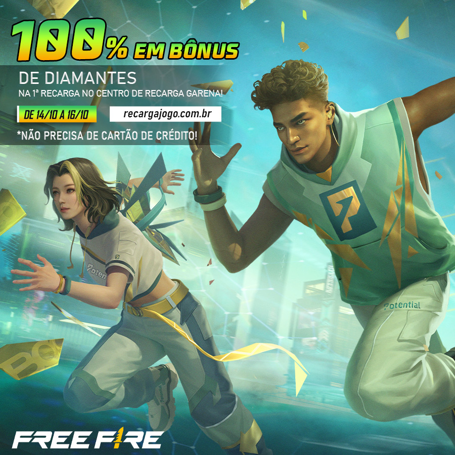 RECARGA GARENA FREE FIRE 100 DIAMANTES + 20 BÔNUS