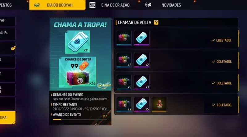 Free Fire: Como chamar amigos de volta no evento Chama a Tropa